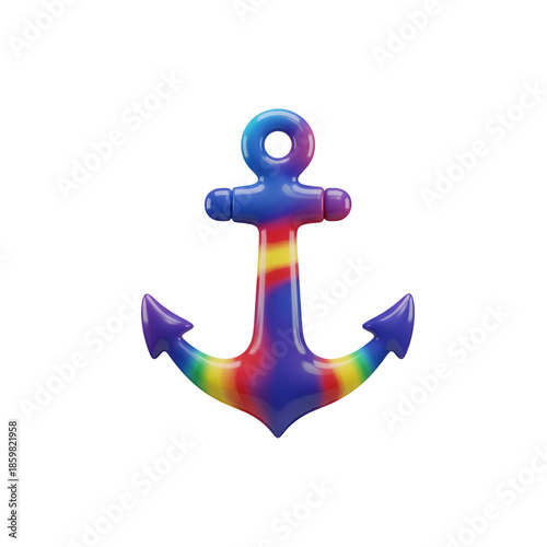 Colorful Anchor Symbol with Rainbow Colors.