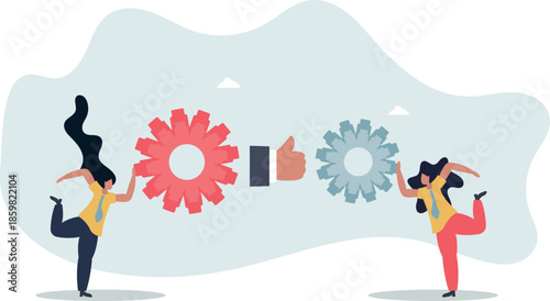 Team building activity for effective business partnership.life and employment of people.