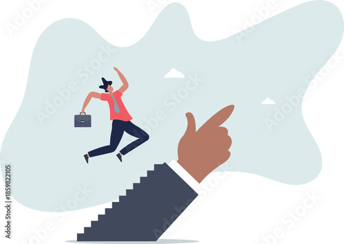 Success step, leadership or career path growth direction, motivation and determination to grow and success,life and employment of people.