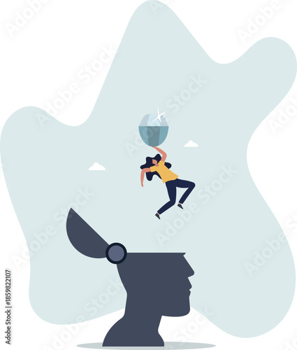 Self discovery, finding yourself searching for self value, success dream or meaning of life, exploration, inner or inside concept.life and employment of people.