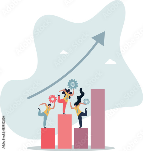 HR human resources elements with work hiring and job career.flat vector illustration.the team interacts.life and employment of people.