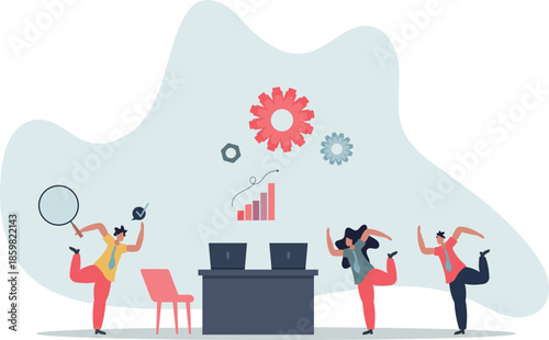 Work group as effective approach for business project.life and employment of people.