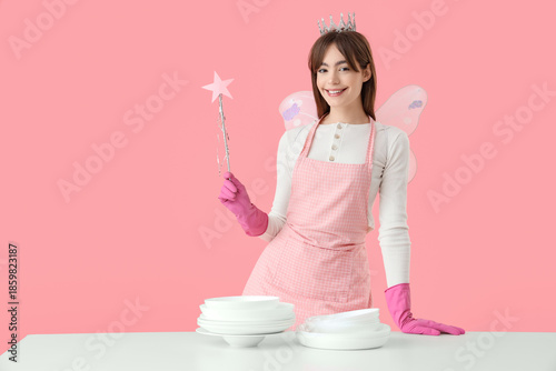 Young woman in fairy costum...