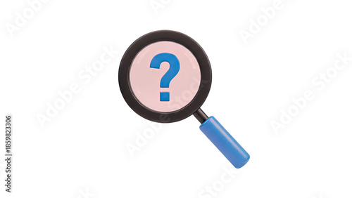 Magnifying Glass with a Blue Question Mark