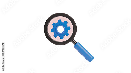 Magnifying Glass with Gear Icon