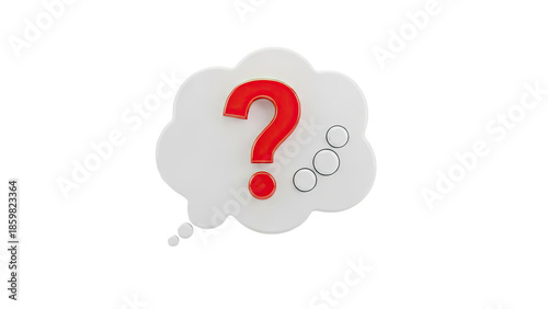 Red Question Mark in a White Thought Bubble