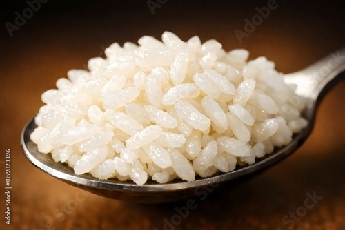 Close-Up of Cooked White Rice Grains