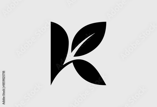Stylish Monochrome Logo Design with Leaf-Inspired Elements Representing Sustainability and Modern Aesthetics