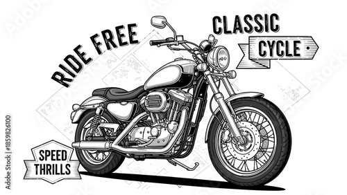 vintage motorcycle on grunge background