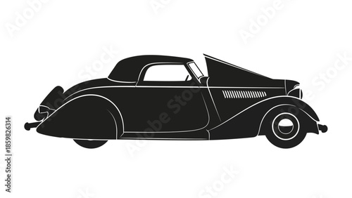vintage car isolated on white