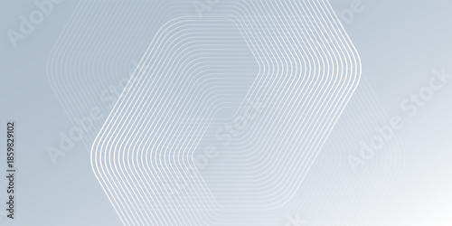 Abstract hexagon lines on gray background. Gradient geometric mnimalist gradient
