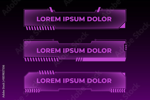 futuristic purple lower third for streamer