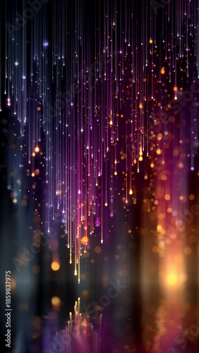 Red and orange falling light particles