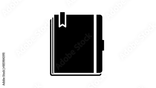 Black Book with Bookmark and Lock.