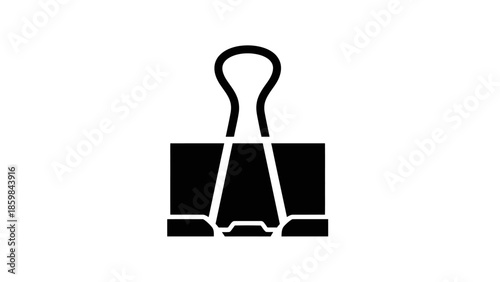 Black Binder Clip Office Stationery Supply.