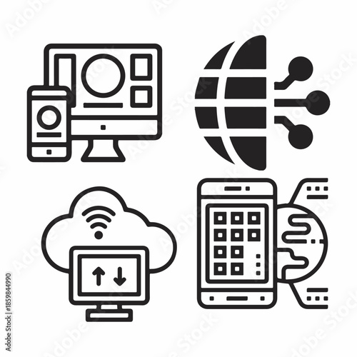 Computer and Mobile Devices Icons.