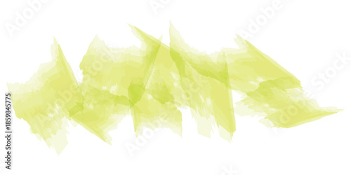 Abstract watercolor splash of light green paint on a white background.