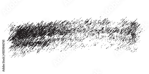 Grungy black textured horizontal brush stroke with scratchy hand-drawn charcoal effect.