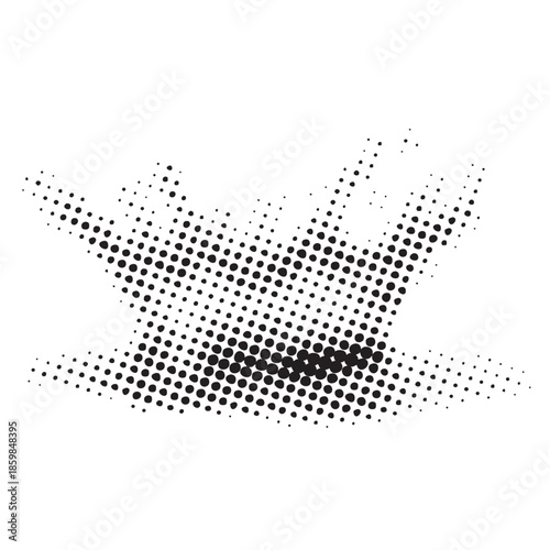 Halftone Crown Symbol Abstract Graphic Design.