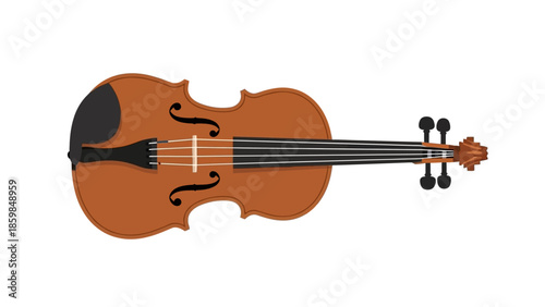 Vector illustration of a classic brown violin on a white background with strings