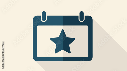 Blue Calendar Icon with Star Symbol.