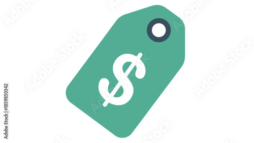 Green Price Tag with Dollar Sign.