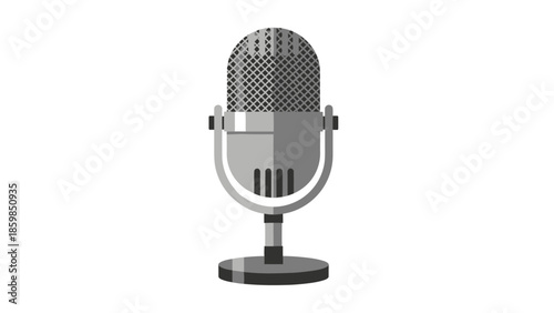 Vintage Style Microphone on Stand.