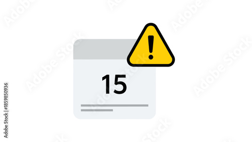 Warning Calendar Icon with Exclamation Mark.
