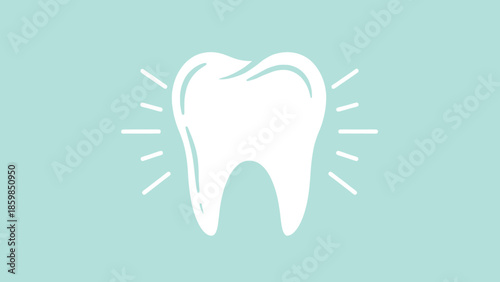 White Tooth Icon Dental Health Symbol.