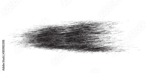 Rough textured black pencil scribble stroke hand-drawn abstract graphic element with feathered edges.