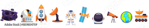 decoration and ornament astronaut theme astronaut equipment border