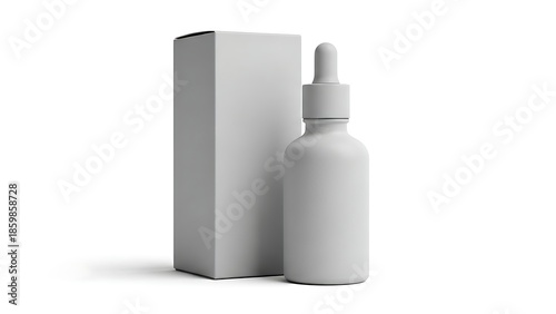 White Dropper Bottle and Box Mockup for Product Presentation.