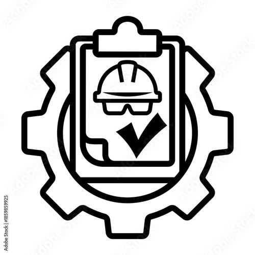 safety procedure Line Icon