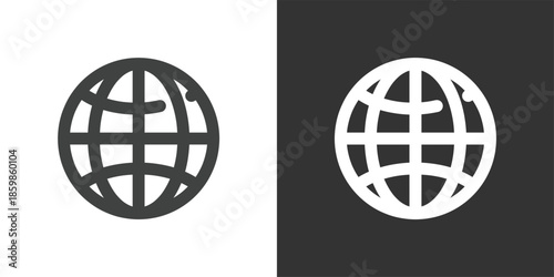 Global Globe icon. Solid glyph series icon