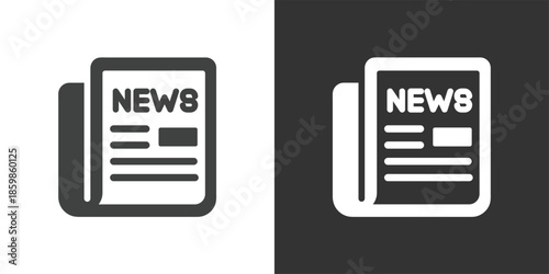 Newspaper icon. Solid glyph series icon