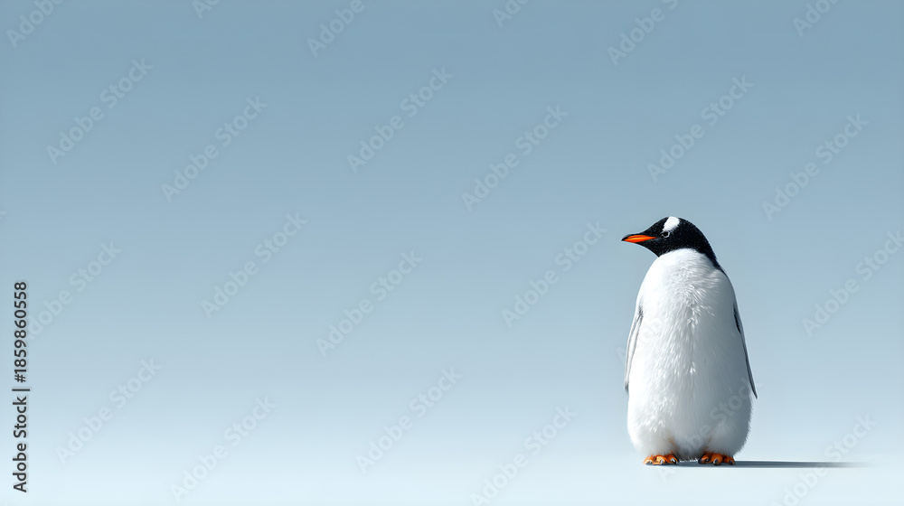 Fototapeta premium Penguin Wildlife Concept with Copy Space