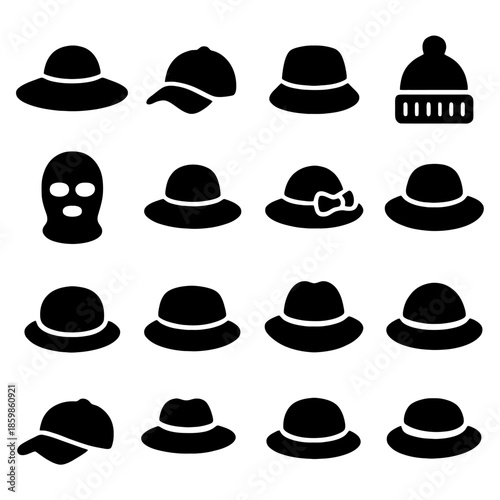 Hats Collection: A stylish array of hats, each a testament to individuality and fashion, creating a mosaic of headwear choices for every taste.