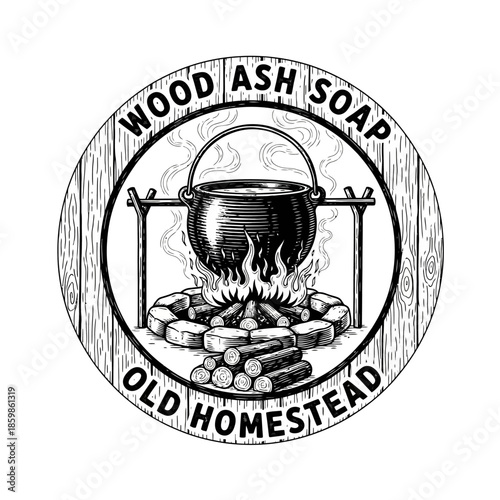 Old Homestead Wood Ash Soap Cauldron Fire.