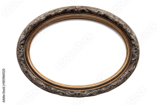Oval vintage picture frame with intricate ornate design.