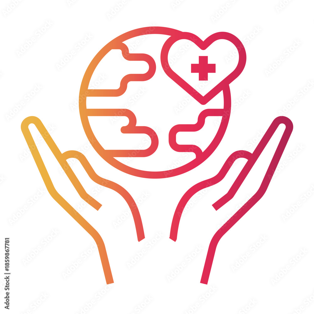 Fototapeta premium world cancer day Line Gradient Icon