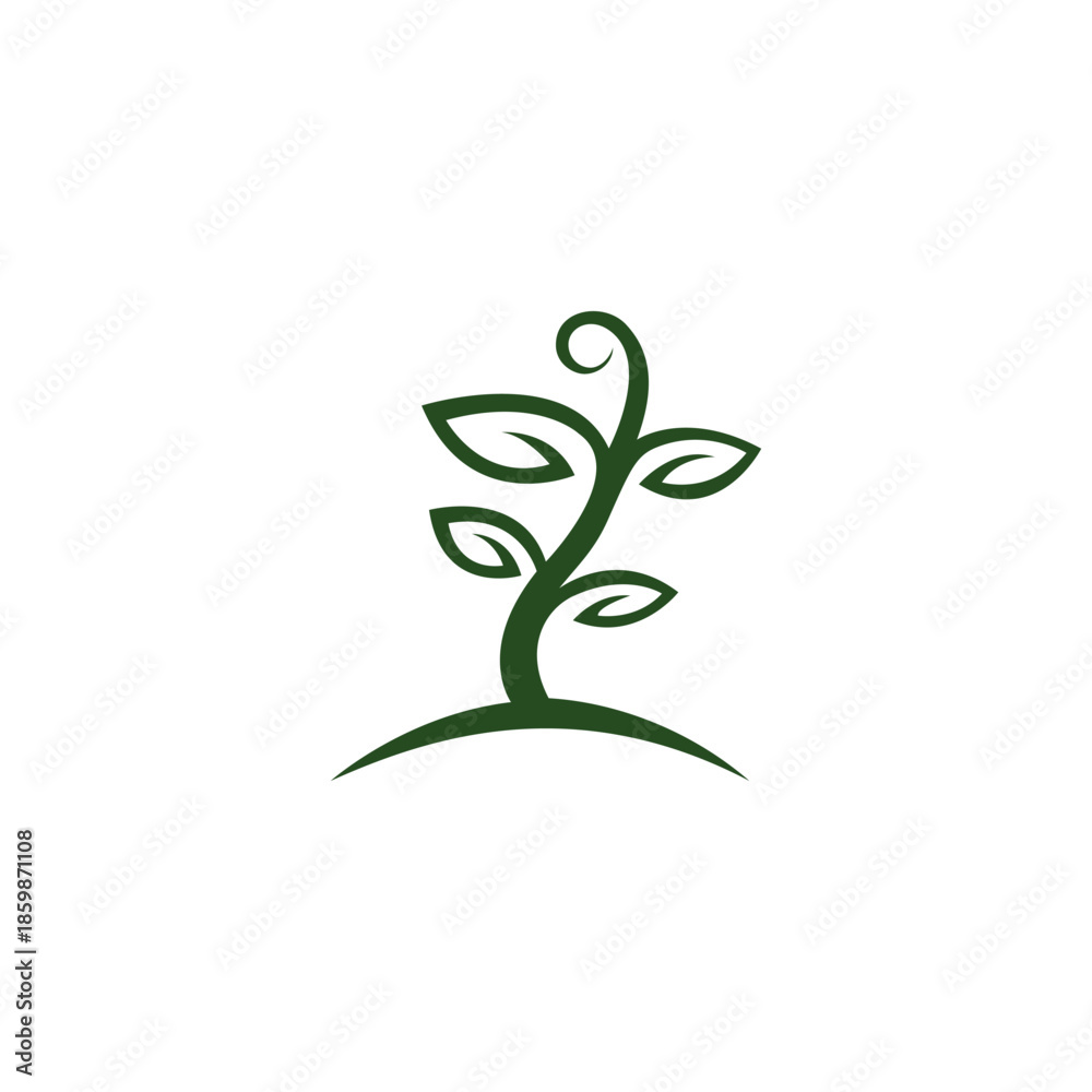 Obraz premium plant sprout logo with flat design style
