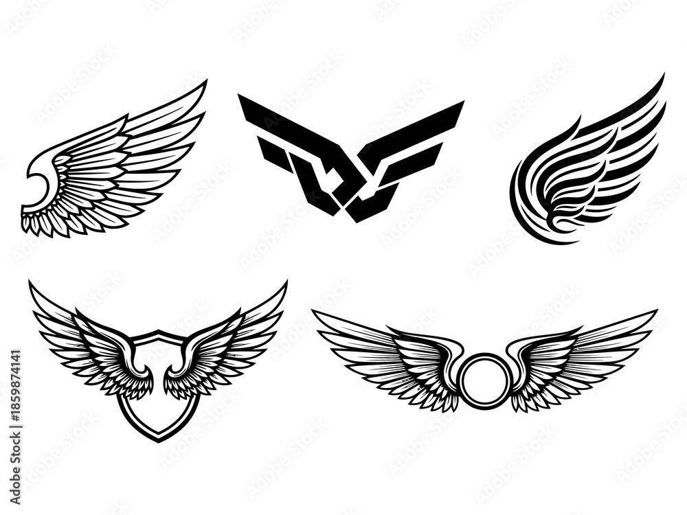 Obraz premium Wings Logo Set
