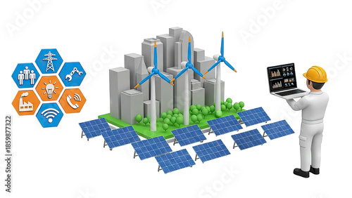 Smart city renewable energy management concept