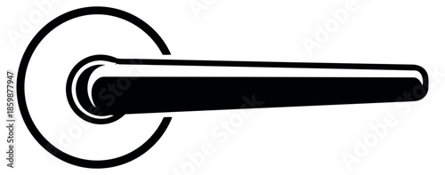 Minimalist line art illustration of a door handle depicting a modern design for home and office interiors