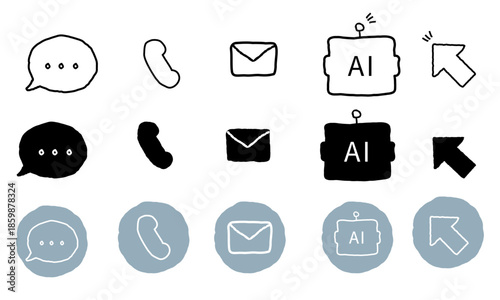 手描きのかわいいUIアイコンセット
