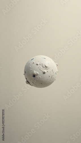 Floating White Sphere, Abstract Art, Minimalist Design, Conceptual Environment, Digital Creation