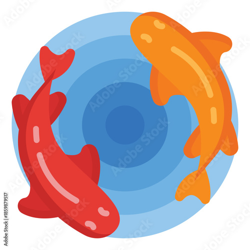 Carps Illustration Flat Icon