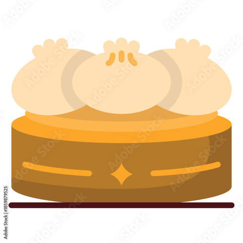 Dumpling Illustration Flat Icon