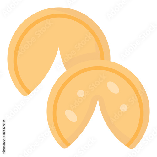 Fortune Cookies Illustration Flat Icon