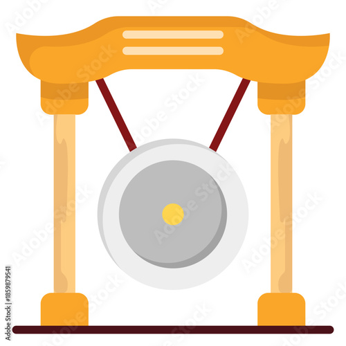Traditional Chinese Gong Illustration Icon